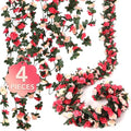 4 Pcs 32.8FT Flower Garland,Rose Garland,Pink Flower Vines for Decoration, Wedding, Garden, Wall Decoration,Backdrop,Bedroom,Birthday Party