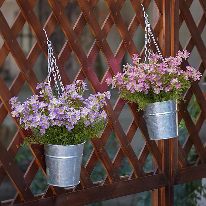 Spring Decorations for Home Fake Flowers Hydrangea Artificial Plants Indoor Mantle Decor Plastic Flowers Artificial Plants Outdoor Garden Decor Hanging Plants 6pcs（Purple） Flowers