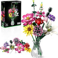 Flower Building Kit, 699 PCS Eternal Flower Bouquet with Peony, Rose, Sunflower, Lily & More, DIY Floral Arrangement Set for Home Decor, Gift for Christmas Day, Building Blocks for Adults & Kids