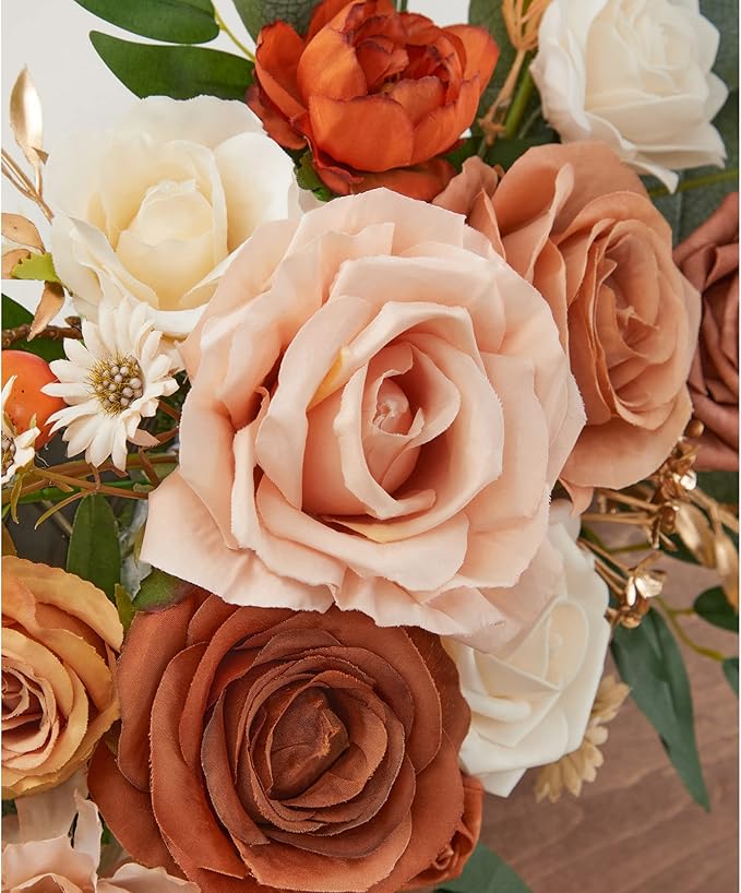 Ting's time Wedding Arch Flower Kit of 2 for Wedding Party Welcome Sign Floral Swag Decoration Reception Backdrop Floral Decor, Wedding Arch Flower, Party Flower Decoration（Terracotta & Champagne）