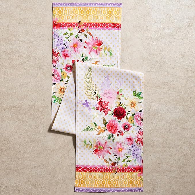 Maison d' Hermine Tablerunners 100% Combed Cotton Premium Table Runner Decorative Table Cover for Home, Kitchen, Dining, Parties & Camping, Summer Joy, Double Layer - (14.5"x108")