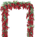 Duovlo 4Pcs 6.6Ft/Piece Imitation Silk Wisteria Garland Hanging Flower Vine for Home Outdoor Garden Ceremony Wedding Arch Floral Decor (Red)