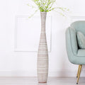 Leewadee Decorative Tall Floor Vase for Living Room Decor, 34 inches, White Wash, Resin