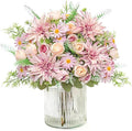 4PCS Artificial Flowers Dahlia Bouquet Fake Flowers Purple Silk Roses Daisies Faux Floral Arrangements for Dining Table Centerpieces for Kitchen Bridal Bouquet Wedding Party Home Decor
