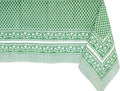 ATOSII Queen Green 100% Cotton Tablecloth, Handblock Print Rectangle Table Cover for Kitchen Dining I Tabletop Linen I Parties, Thanksgiving, Christmas, Wedding, Fall Table Cloth 60 X 108 Inches