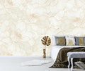 Peony Floral Beige Wallpaper Mural Peel and Stick for Living Room and Bedroom 82"x57"