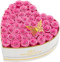 Eterfield Forever Flowers in Heart Shape Box, Preserved Roses That Last a Year Preserved Flowers Birthday for Her Mom Women Wife Valentine's Day Mother's Day (47 Roses, Pink)