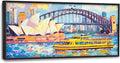 Extra Large Sydney Opera House Framed Wall Art for Living Room,Oversized Abstract Harbour Bridge Cityscape Pictures Wall Decor,Canvas Print Painting Modern Artwork Bedroom Office Bathroom 60L x 30W