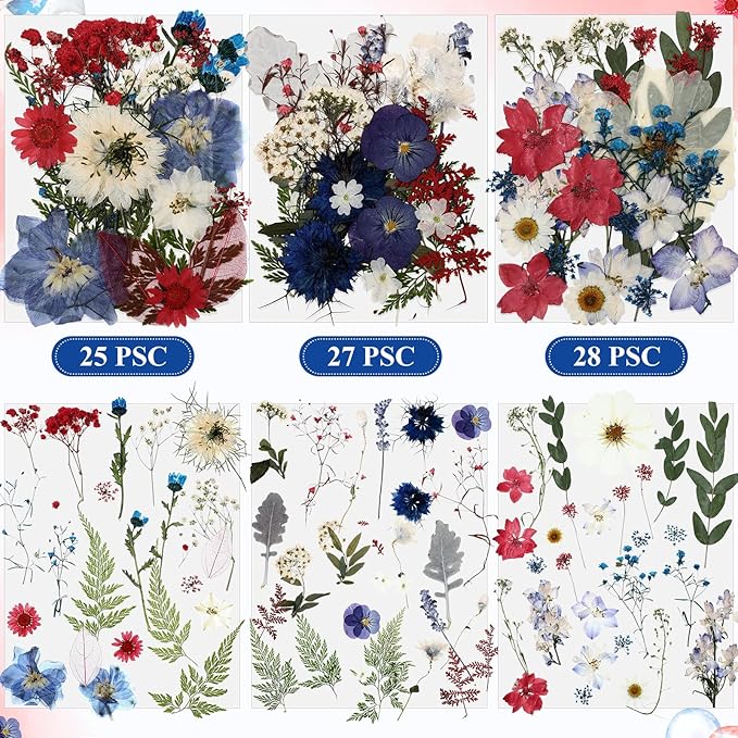 Nuanchu 167 Pcs Real Dried Pressed Flowers Natural Dried Flowers Colorful Daisy Mixed Wildflowers Leave for DIY Candle Resin Nails Jewelry Pendant Crafts Floral Art (Multicolor,Formal Style)
