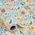 MAYPLUSS Floral Wrapping Paper Roll - 17Inch x 16.5Feet - Garden Boho Flower Gift Wrap Paper Spring Summer Blooms Paper for Wedding, Bridal Shower, Birthday and Engagement
