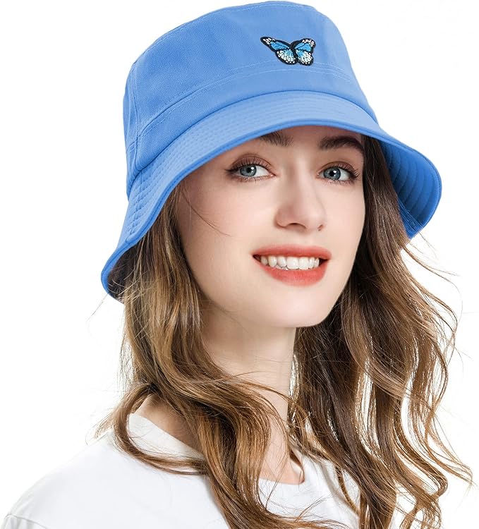 ZLYC Unisex Fashion Embroidered Bucket Hat Summer Fisherman Cap for Men Women