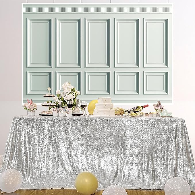 AOFOTO Vintage Room Inside Backdrop Classic French Frame Light Green Walls Photo Background for Wedding Bridal Shower Party Banner Home Headboard Decor Wall Photo Studio Booth Props 10x8ft