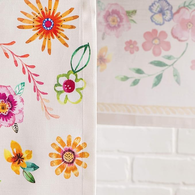 Maison d' Hermine Table runner 100% Cotton Single Layer Table Runners 72 inches long Decorative for Home Kitchen Dining Party Wedding Bridal Shower Spring Summer (Happy Florals - Sweety, 14.50" x 72")