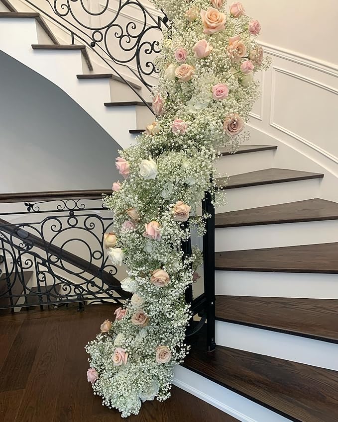 DEEMEI 15 PCS Babys Breath Artificial Flowers Fake Babys Breath Flowers Artificial Bulk White Gypsophila Bouquets Real Touch Faux Flowers for Wedding Floral Arrangement Party Home Decoration