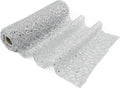MEEDEE Silver Glitter Mesh Web Ribbon 10 Inch Wide by 10 Yards Roll Fabric Ribbon Silver Decorative Mesh Ribbon for Christmas Tree, Garland, Holiday Wreaths, Bows, Home Decor