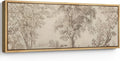 SIGNFORD Large Framed Canvas Print Wall Art Vintage Arboreal Trees in an Etching Illustrations Modern Art Relax/Calm Warm for Living Room, Bedroom, Office - 60"x20"