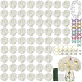 64PCS Artificial Hydrangea Flowers with Stems, Silk Hydrangea Heads with LED Decorative Lights, Crystal Strings & Butterfly Accents for Wedding Centerpieces and Home Decor(64, Ivory)