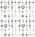 WOCRAFT 60pcs Antique Silver Cross Bracelet Charms for Jewelry Making Sets DIY Necklace Bracelet Keychain Crafting Charms Kit Craft Supplies (SN905)
