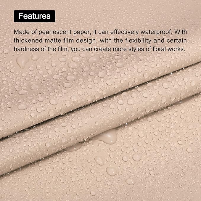 MECCANIXITY Pearlescent Film Flower Wrapping Paper 22.8x22.8 Inch Waterproof for DIY Crafts, Gift/Gift Box Packaging Lotus Gray Pack of 20