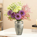 Large Vase with Handle - Ceramic Rustic Vase, 11.41 inch Tall Terracotta Flower Vase with 2 Handles, Decorative Vases for Home Decor, Dining Table, Living Room, Kitchen, Office