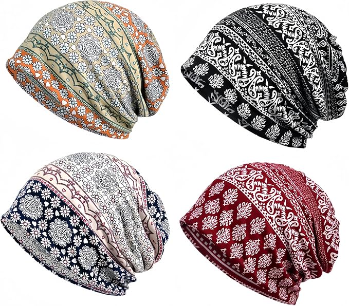 Women's Slouchy Beanie Hat Chemo Caps Cancer Headwear Hats Turban Baggy Sleeping Cap Boho Hats