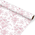 JarThenaAMCS Floral Wrapping Paper Mini Roll 17in x 32.8Ft Pink White Flowers Gift Wrap Paper for Birthday Wedding Baby Shower Party Wrapping Supplies