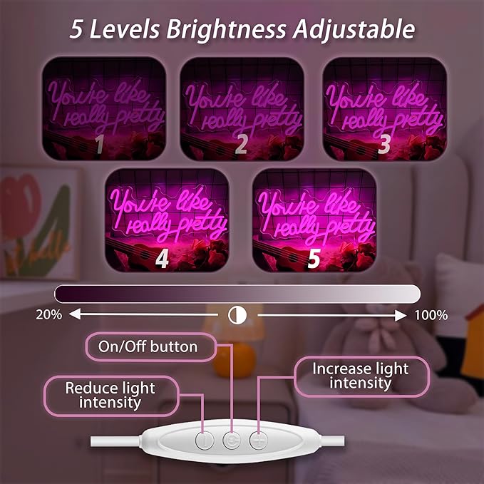Your Like Really Pretty Neon Sign Bedroom Decor Birthday Gifts for Women Room Decor for Teen Girls Wedding Party Pink Neon Name Sign Christmas Gifts
