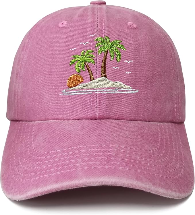 Hepandy Embroidered Palm Tree Hats