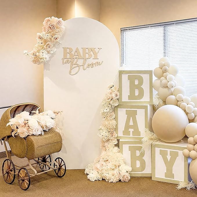 7.2FT, 6FT Arch Backdrop Stand with Cover Set of 2, Gold Metal Balloon Wedding Arch Frame with 8 Ground Stakes Stable for Outdoor Birthday Party Wedding Ceremony Bridal Baby Shower Decoration