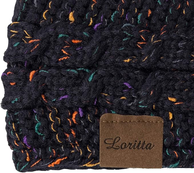 Loritta Womens Ear Warmers Headbands Winter Warm Fuzzy Cable Knit Head Wrap Fleece Lined Gifts