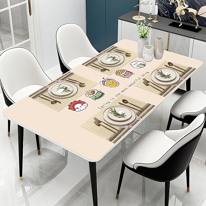 Placemats Set of 6, Cute Little Pig with Floral Wreath Linen Place Mats,Modern Washable Table Placemats 12"x18" Heat Resistant Table Mats for Dining Kitchen Party Holiday Decoration