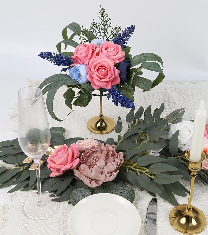 Pink Roses Artificial Flowers 16pcs Velvet Artificial Roses with Stems 3.15" Pink Fake Roses for Bridal Bouquet Wedding Flowers for Floral Centerpieces Home Party Decor (Pink)