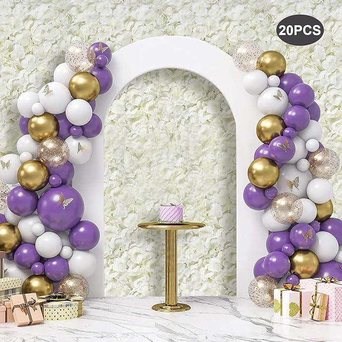 Flower Wall Panels, 20Pcs Artificial Flower Wall 3D Flower Wall Backdrop, 20-Piece Set of White Rose Floral Backdrop for Wedding Home Decoration (Milky-White, 23.6 * 15.9in)