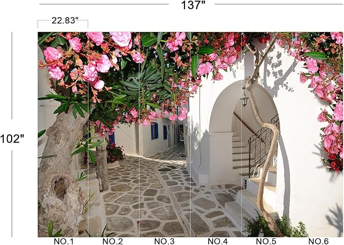 Eierme-Quiet Traditional Backstreet in Chora Town on Amorgos Island Cyclades Greece Peel and Stick 137" x 102"