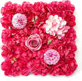 Flower Wall Backdrop, 12PCS 10.6"-15.7" Artificial Flower Wall Panel with Various Styles, 3D Floral Wall Decor for Wedding Photo Background Festive Party Home Decoration (H004, 15 * 15in)