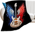 Guitar Blanket Music Throw Blanket Musical Instrument Soft Cozy Fleece Fuzzy Stuffed Plush Flannel Gifts for Girls Women Boys Kids Adults 40''x50''