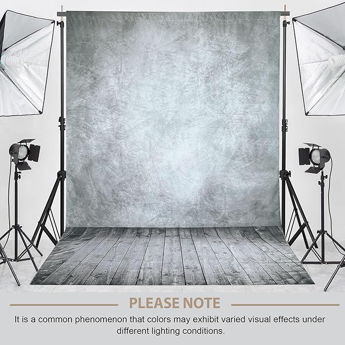 Professional Abstract Portrait Photography Backdrop,Wall with Wood Floor Backdrop for Kids Photography Baby Newborn Cake Smash Photo Shoots Hypoallergenic Fabric Photography Props(Grey-6x9ft)