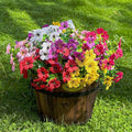 12 Bundles Artificial Flowers for Outdoor,No Fade UV Resistant Fake Flowers,Faux Plants for Outside Hanging Planters,Artificial Plants for Indoor Porch Garden Home Wedding Decor(6 Color)