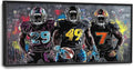 Large Football Wall Art for Living Room, Framed Oversized Graffiti Sport Wall Decor Cool Canvas Painting Pictures for Men Modern Artwork for Living Room Bathroom Bedroom Office Dining Room 60"x30"