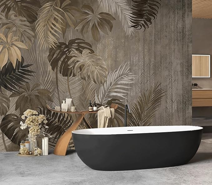 Cliouar-Turtle Backed Bamboo Plantain Leaf Plant Wall Mural Wallpaper Peel and Stick 90" x 67"