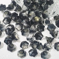 LadayPoa 100pcs Glass Bellflower Beads for Jewelry Making Trumpet Flower Beads Gradient Clear Cute Beads for Bracelets Making Aesthetic Bead Charms for DIY Necklace Decoration-Black Gold