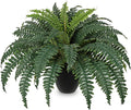 Hollyone Artificial Large Fern Boston Potted Plant for Outdoors & Indoor 25.5inch Faux Fake Fern Bush Plant in Pot for Patio Garden Farmhouse Windowsill Entrance Porch Office Living Room Home Decor