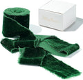 MAYREEL 2 Inch Green Velvet Ribbon Hand Torn Forest Green Silk Frayed Edge for Christmas Gift Wrapping Bridal Bouquets Invitations Wedding Vow Books Gift Baskets 3 Yards