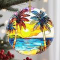 Christmas Ornaments: Christmas Tree Decorations, Beach Sunset Holiday Decor, Stocking Stuffers, Gift Ideas, Xmas Gift, Summer Vibes Gifts & Gifts for Beach Lover