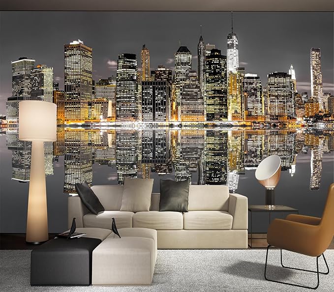 Cliouar-Aerial View of Manhattan, New York City Mural Wallpaper Peel and Stick 90" x 67"