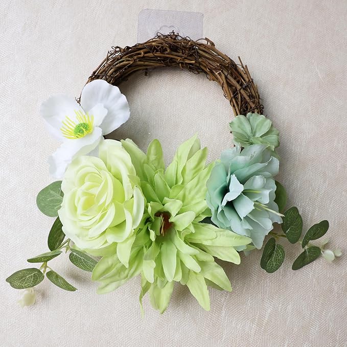 56pcs Faux Flower Heads for Crafts Artificial Green Real Looking Fake Rose Peony Hydrangea Flowers for Craft Garland Wedding Party DIY Home Decoration