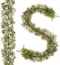2 Pcs 5.9Ft Artificial Baby's Breath Garland Vine, 162 Branches Real Touch Faux Gypsophila Vines, Pink Fake Hanging Flowers for Wedding Arch, Home Decor, Baby Shower, New Year Party Decoration