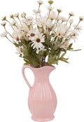 12pcs Gerbera Daisy Artificial Flowers 20 Inch Long Stem Artificial Daisy Mums for Home Décor Centerpiece Wedding Bridal Bouquet DIY(White)