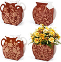 12 Pcs Platos De Barro Mexicanos Cielito Lindo Paper Flower Vase Centerpiece Party Decor Mexican Gift Boxes Terracotta Clay Pottery Cinco De Mayo Table Decoration(Brown)