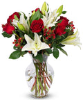 Benchmark Bouquets - Red Elegance (Glass Vase Included) - Fresh Flowers for Next Day Delivery - Gift for Christmas, Birthday, Anniversary, Sympathy, Get Well, Congratulations